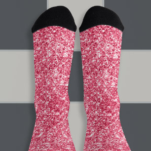 Calcetines Lujo Brillante Magenta Frambuesa Brillo