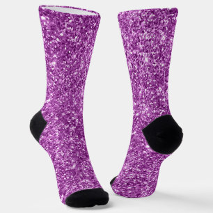 Calcetines Lujo Brillo Purpura Brillante