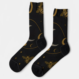 Calcetines Lunar Alchemy – Celestial Bee & Moon Phase Occult 