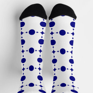 Calcetines Lunares Azules Marinos, Patrón de Lunares, Puntos