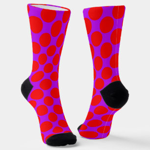 Calcetines Lunares Rojo Púrpura