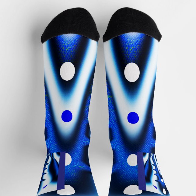 Calcetines Lunas azules y blancas (Arriba)