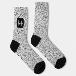 Calcetines Luz gris plateada brillo chispas Monograma