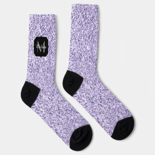 Calcetines Luz ultravioleta monograma de purpurina de destell