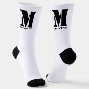 Calcetines M Monograma simple Minimalista moderno personaliza