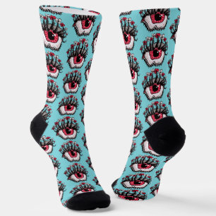 Calcetines Macabre Gótico Raro Bruja Mal Ojo