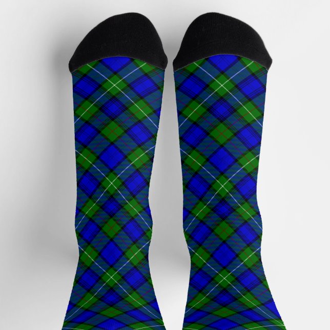 Calcetines MacKenzie tartan dorada verde azul (Arriba)
