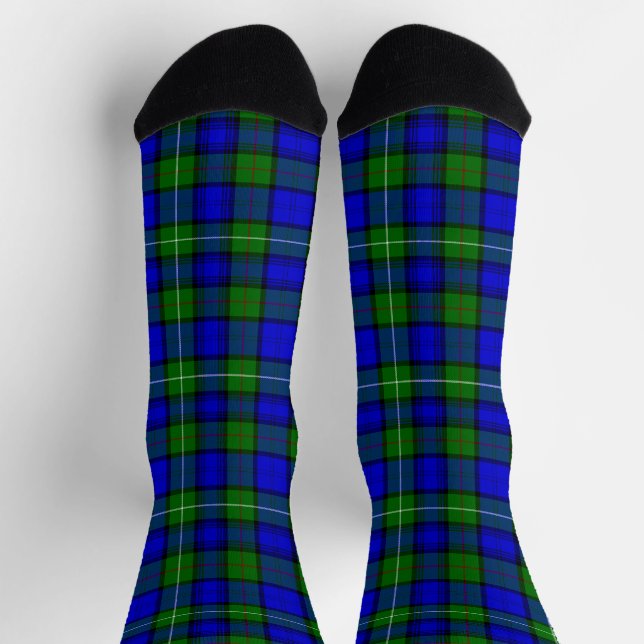 Calcetines MacKenzie tartan dorada verde azul (Arriba)