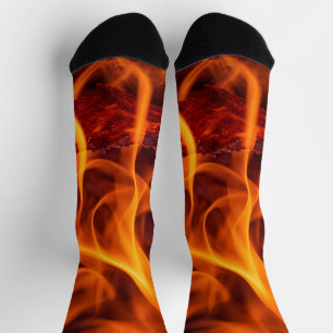 Calcetines Macro de llama de fuego