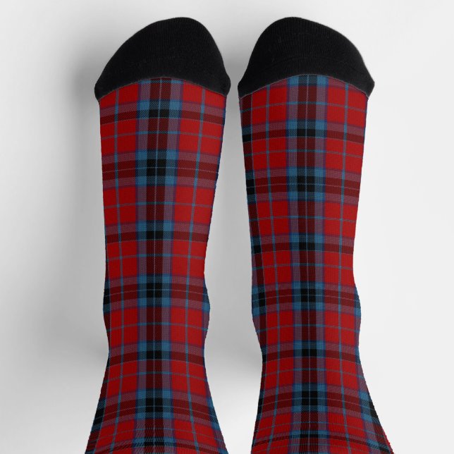 Calcetines MacTavish Tartan rojo y azul (Arriba)