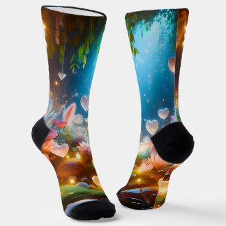 Calcetines Magical Glowing Flowers Heart Garden 