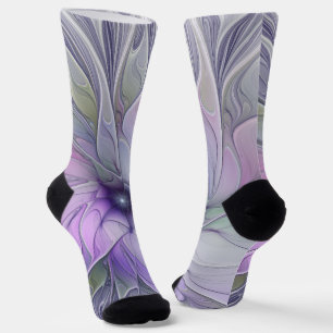 Calcetines Magnífica Belleza Moderna Resumen Flor de Arte Fra