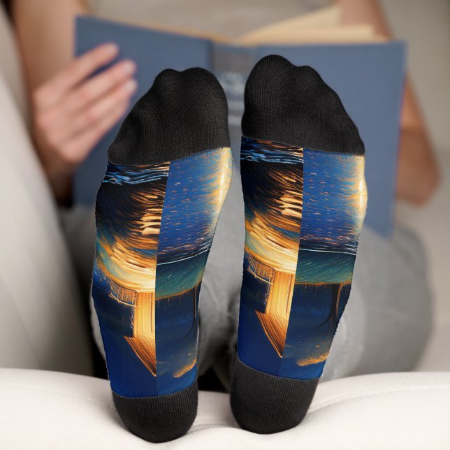 Calcetines Majestic Cottage Under Moon (Abajo)