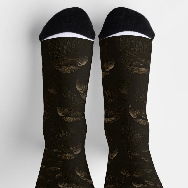 Calcetines Majestic Eagle Head Seamless Pattern (Arriba)