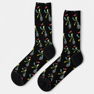Calcetines Malabarista de Stickman en monociclo