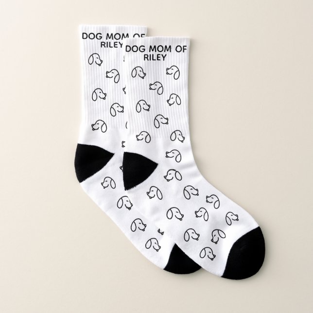 Calcetines Mamá de encargo del perro con el perro dibujado (Par)
