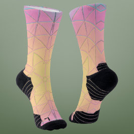 Calcetines Mandala amarilla rosa y azul