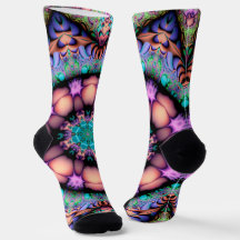 Mandalá floral psicodélico fractal