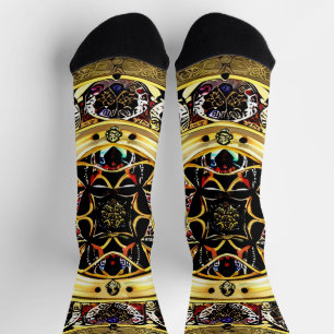 Calcetines Mandalá Intrincadamente Detallado Con Colores Vibr