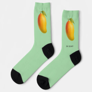 Calcetines Mango Grande, Fruta Dulce y Nombre en Verde