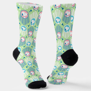 Calcetines Maní   Patrón de sueños de decoro verde de la Mint