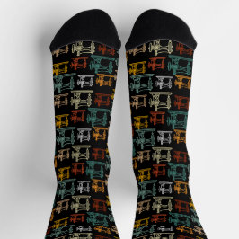 Calcetines Máquinas de Coser Retro Antiguas Patrón - Regalo d