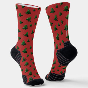 Calcetines Maravilloso árbol de Navidad verde chispa el patró