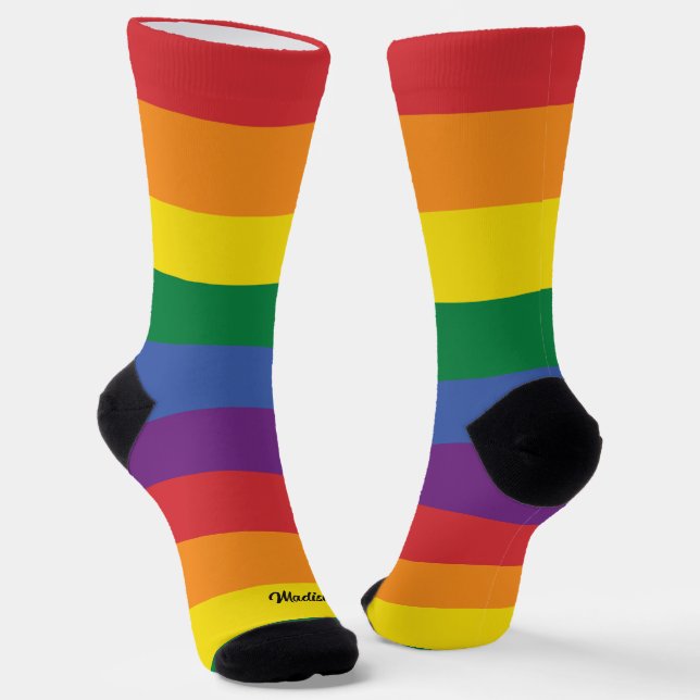 Calcetines Marca de arco iris de nombre personalizado (Angular)