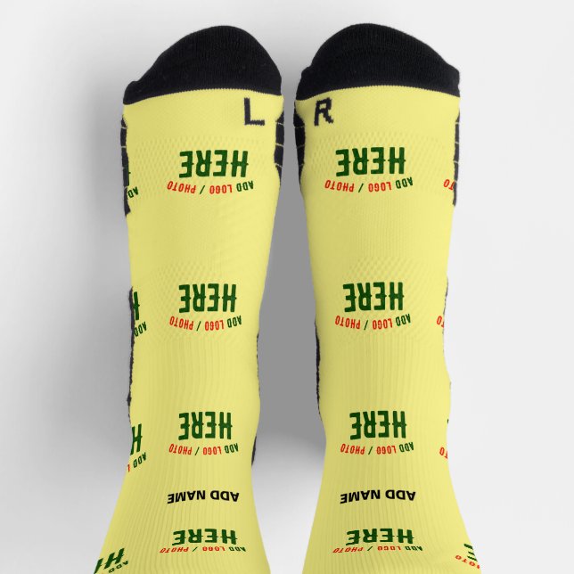 CALCETINES MARCA VERIFICADA AMARILLA PASTEL PERSONALIZADO MOD (Arriba)