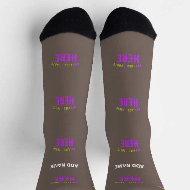 CALCETINES MARCA VERIFICADA DE CAFÉ DE PERSONALIZABLE ESTILO  (Arriba)