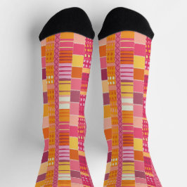 Calcetines Marcas de cuaderno de bocetos - rayas multicolores