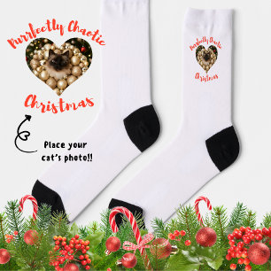 Calcetines Marco de Foto de Corazón de Gato Personalizado de