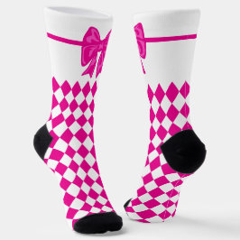 Calcetines Mardi Gras Cute dobla los zócalos rosados de carna