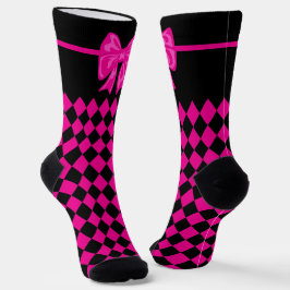 Calcetines Mardi Gras Cute se dobla en zócalos rosados de car