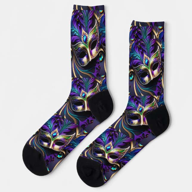 Calcetines Mardi Gras Design Premium Crepé (Izquierda)