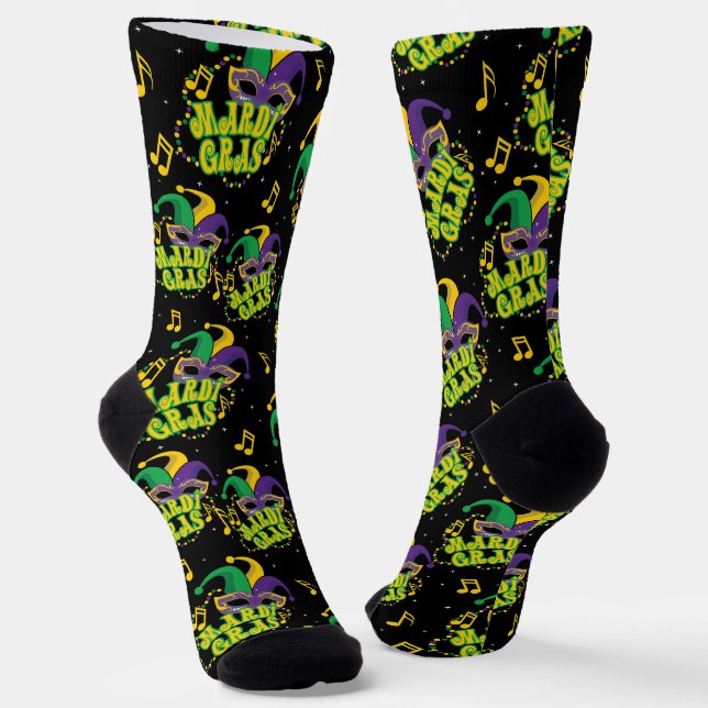 Calcetines Mardi Gras festivo (Angular)