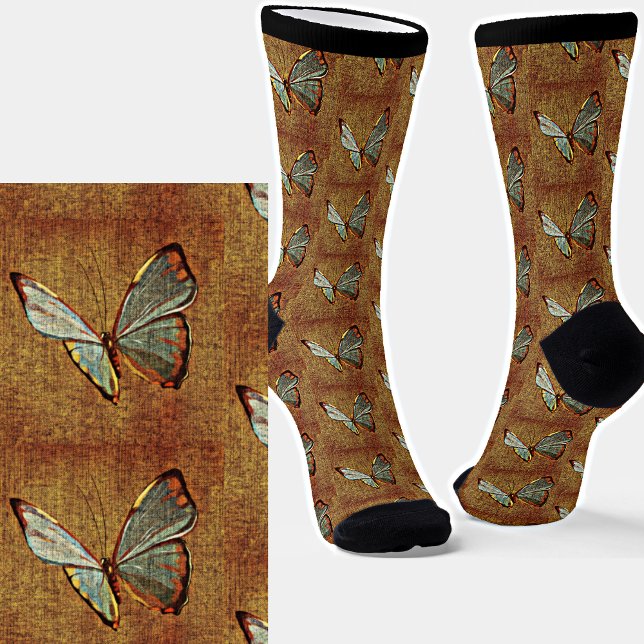 Calcetines Mariposa abstracta en Brown (Subido por el creador)