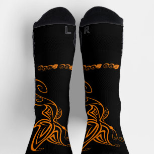 Calcetines Mariposa Naranja Impresa Añadir Texto Hombres Muje
