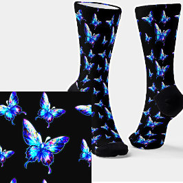 Calcetines Mariposas azules irlandesas en negro
