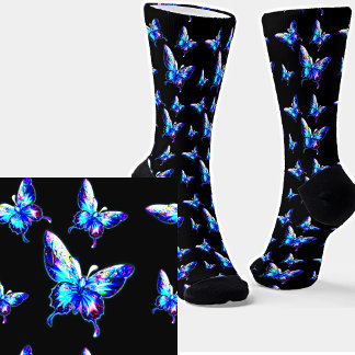 Calcetines Mariposas azules irlandesas en negro