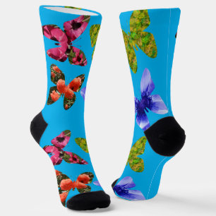 Calcetines Mariposas hechas de flores, soplones de tripulació