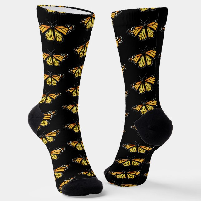 Calcetines - Mariposas monarcas en negro (Angular)