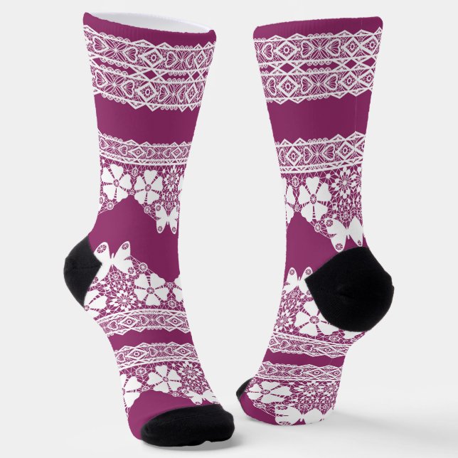 Calcetines Mariposas White Retro Lace (Angular)
