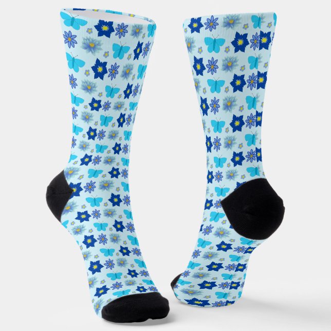 Calcetines Mariposas y flores Blue Baby Boy (Angular)