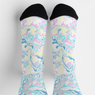 Calcetines Mármol abstracto boho groovy pastel brillante colo
