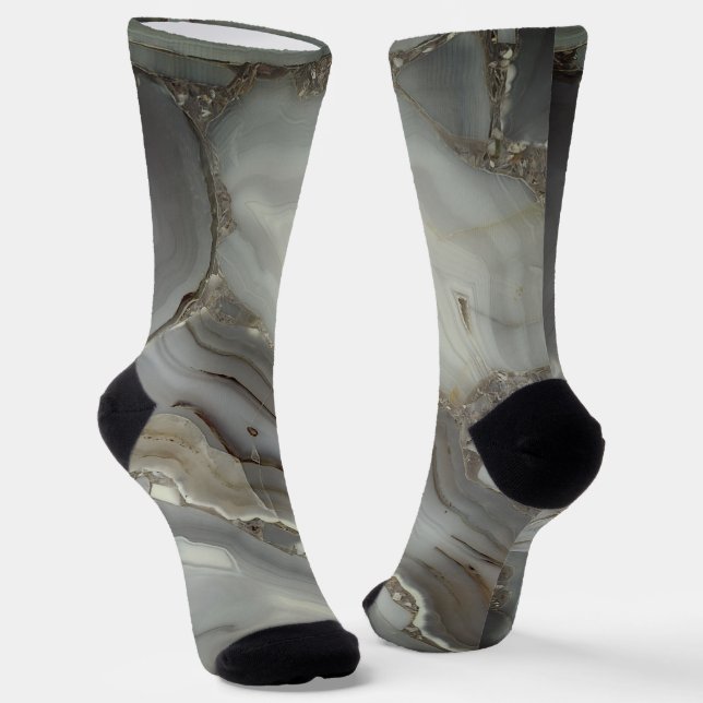 Calcetines Mármol gris con veta dorada (Angular)