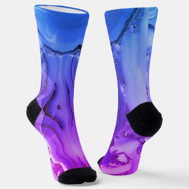 Calcetines Mármol púrpura exótico (Angular)