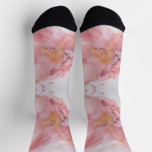 Calcetines Mármol rosa y dorado elegante