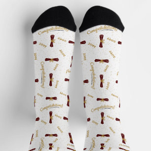 Calcetines Maroon Felicitaciones Diploma Clase Grado de Año