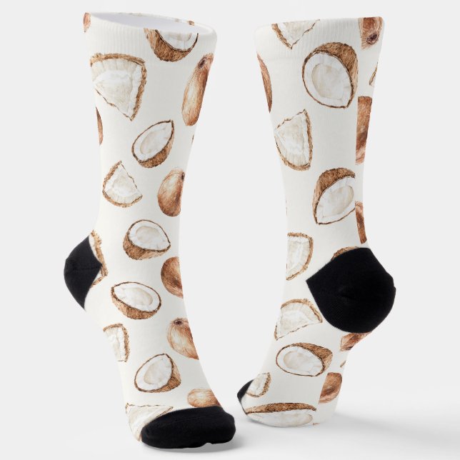 Calcetines Marrón Crema Tropical Coco (Angular)
